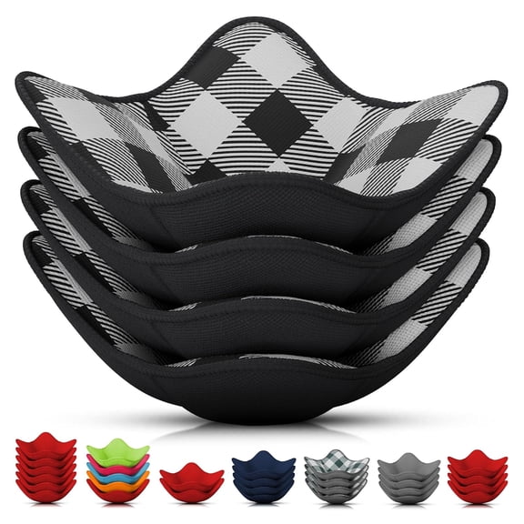 Microwave Bowl Cozy - Microwave Bowl Holder for Hand Protection, Heat-Resistant Microfiber Fabric, Reusable Trivet for Hot & Cold Dishes