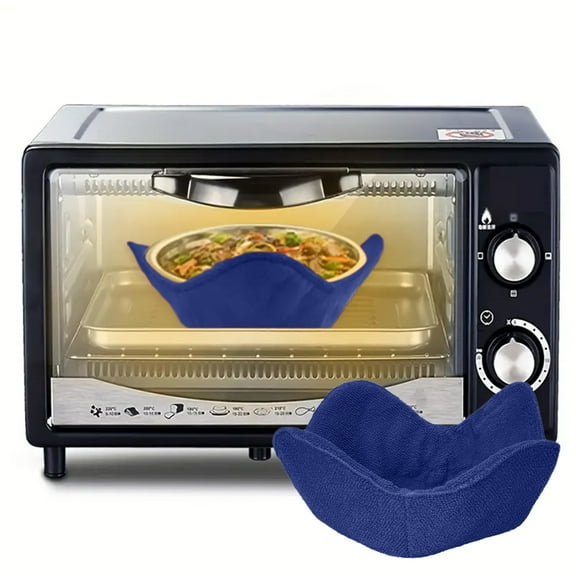 Microwave Bowl Liner - Polyester Heat-Resistant Bowl Mat (16x16x3.5cm) - Non-Slip, Multi-Functional for Microwave Oven, Bread Cover - Easy to Clean - Blue/Red/Yellow/Green - 1pc