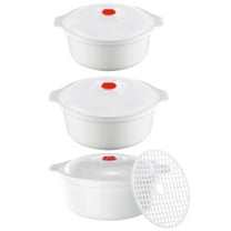 Microwave Bowls with Lids, Microwave Safe Bowls, Noodle Bowl, Soup Bowl with Handle, Microwaveable Dishes for Heating Food, Dorm Kitchen Essentials, Cookware Kitchen Supplies(White,9.8x7.6x10")