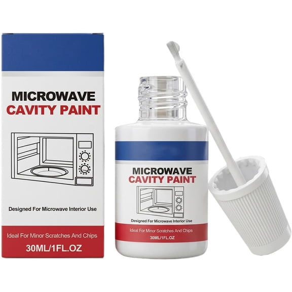Microwave Cavity Paint, Heat Resistant Microwave Paint for Inside, Food Safe Appliance Paint White with Brush, High Gloss White for Home Appliances Care (30ml)