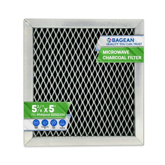 Microwave Charcoal Filter 5.35” x 5.03” for 8206230A Maytag and Whirlpool Microwave Filter Replacement - Carbon Filter Freshens and Filters Kitchen Air in Over the Range Oven Vent Fan