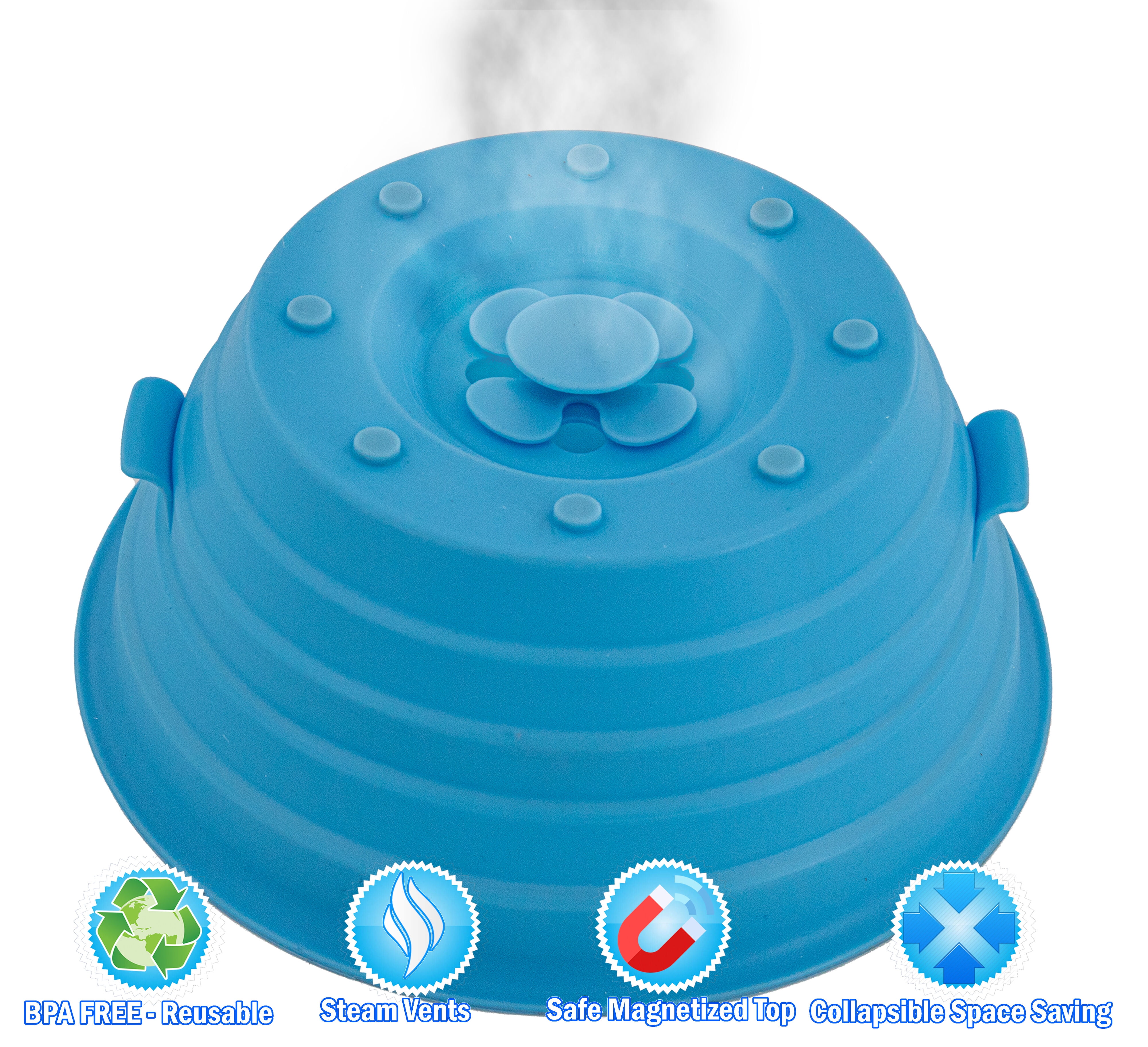 3in1 Silicone Microwave Lid AntiSplatter, Moisture Seal, Dishwasher Safe