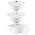 thumbnail image 1 of Microwave Cooking Containers,3PCS Microwave Bowls With Lids,Microwave Dish,Bpa Free,Dorm Kitchen Essentials,Dishwasher Safe,Microwave Cookware For Kitchenware And College Dorms, 1 of 9