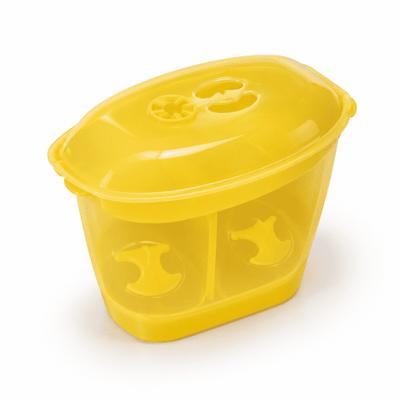 Microwave Corn Steamer, 2-Piece Food Safe Polypropylene, Yellow