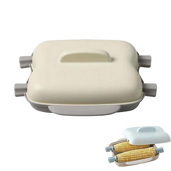 Microwave Corn Steamer,Microwave Corn Cooker,Food Grade Portable Steamer with Lid,Portable MicrowaveCorn Steamerfor 2 Ears for Vegetables,Corns & Hot Dogs,Kitchen & Dorm Cooking Tool