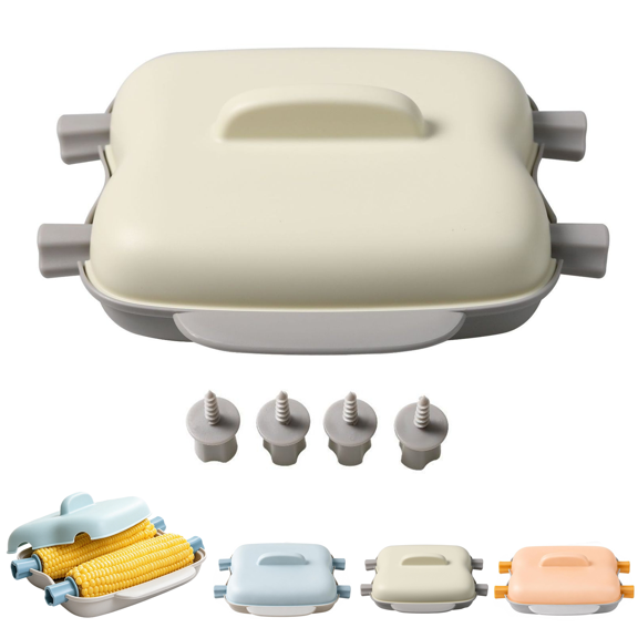 Microwave Corn Steamer, Microwave Vegetable Steamer, Microwaves Corn Cooker, Food Grade Portable Steamers with Lid for Vegetables,Corns & Hot Dogs,Kitchen & Dorm Cooking Tool