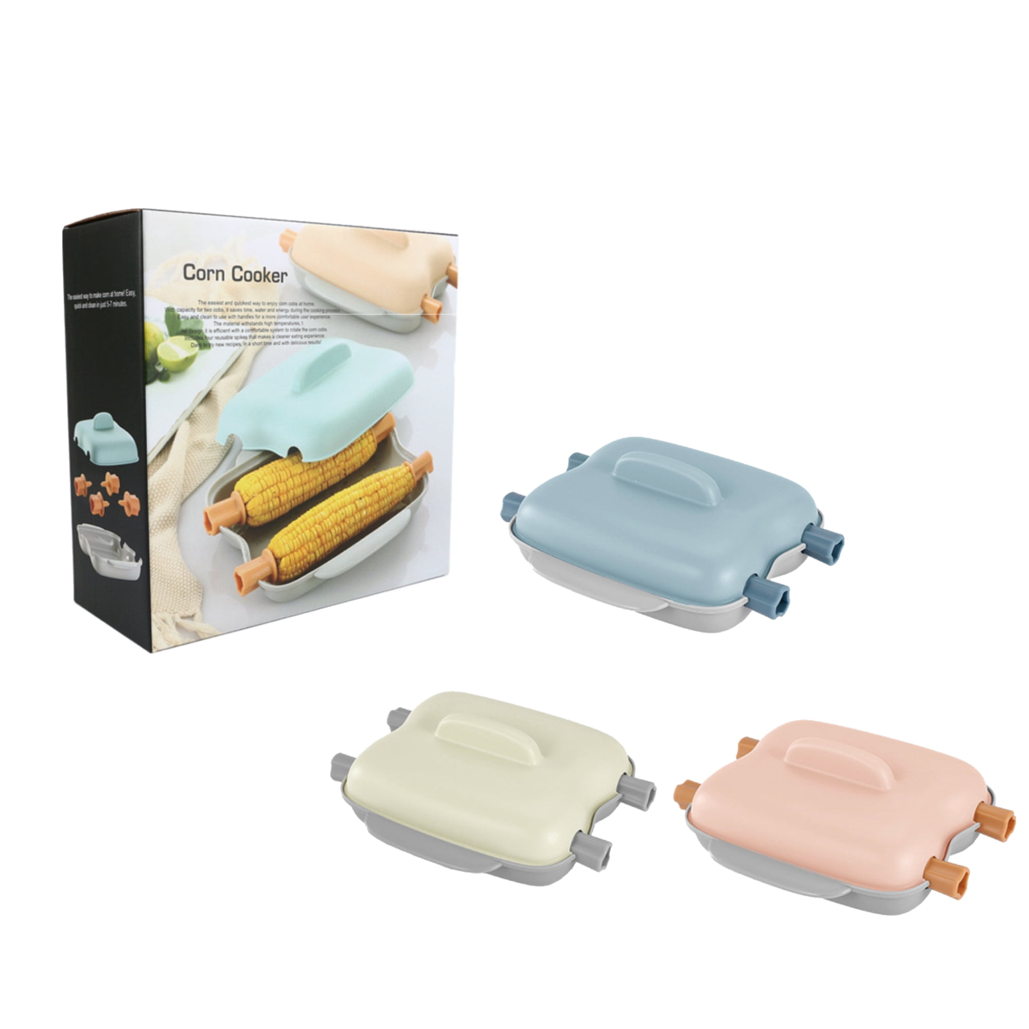 Corn Boxes Microwave Corn Steamer / Portable Corn Cooking Box with Lid – Suitable ...