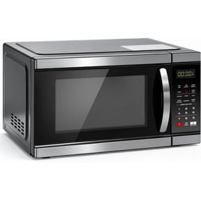 Microwave Countertop Ovens 1000 Watt, Black Small Microwave 1.1 Cu Ft, Large Microwave Digital 6 Auto Cooking, Eco Mode, Lock, 10 Power Level, Led Display, Easy Clean, Memory Function