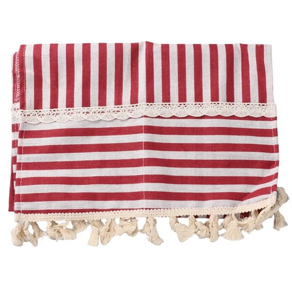 Microwave Cover Cloth Cotton Dust Proof Shiled Rectangle with Stripe Pattern Red 1000x350x2mm for DIY