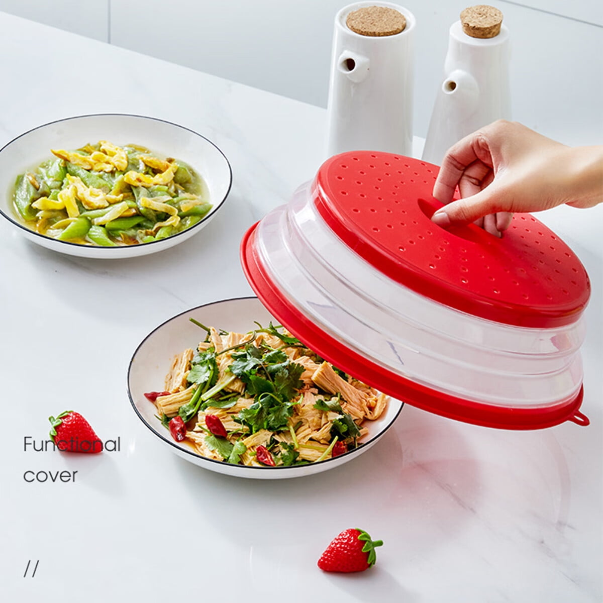 Microwave Cover Foldable Microwave Lid with Hook Design Multi-purpose  Microwave Sleeve Collapsible Food Plate Cover BPA-Free & Non-Toxic for  Fruit