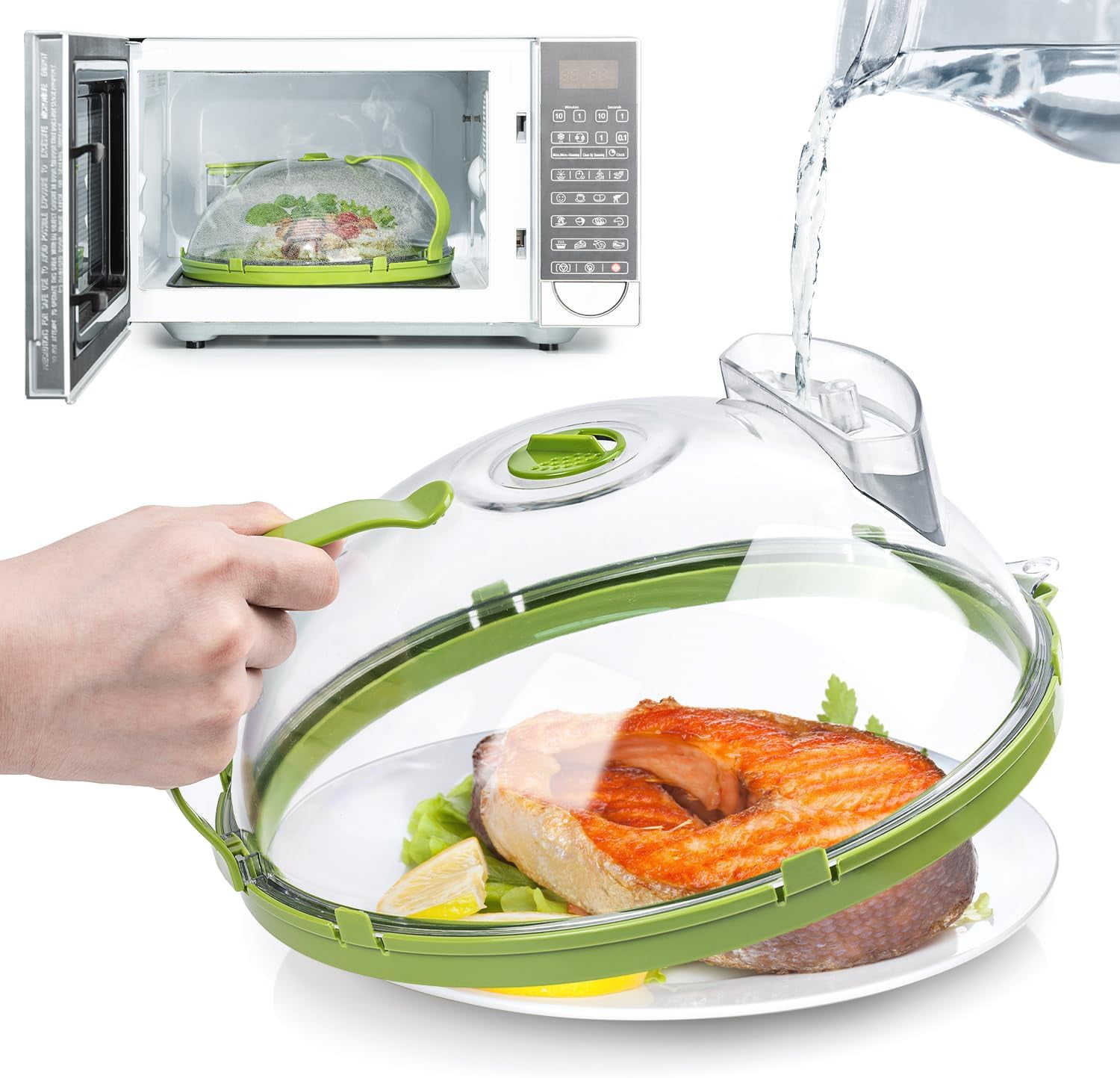 1pc PP Food Cover, Minimalist Clear Microwave Cover For Kitchen