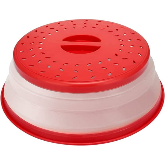 Microwave Cover for Food Collapsible Microwave splatter cover Microwave Splatter Guard BPA-Free Red
