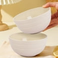 thumbnail image 1 of Microwave and Dishwasher Safe Plastic Cereal Bowl, Natural Straw Fiber Design, 12x6cm Large Pasta Soup Container, Stackable Lightweight for Party Picnic, 1 of 5
