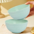 thumbnail image 1 of Microwave and Dishwasher Safe Plastic Cereal Bowl, Natural Straw Fiber Design, 12x6cm Large Pasta Soup Container, Stackable Lightweight for Party Picnic, 1 of 5