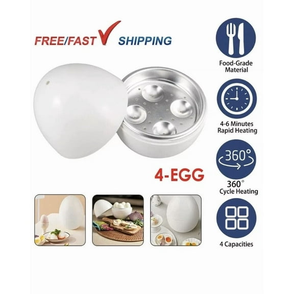 Microwave Egg Boiler Microwavable Egg Poacher Cooking Kitchen Tool