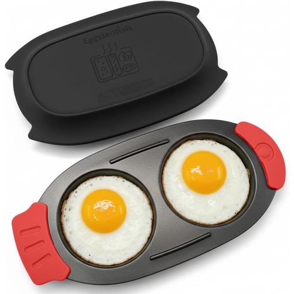 - Microwave Egg Cooker for 2 Eggs, Non-Stick Egg Maker with Silicone Lid, Easy Egg Cooker and Omelette Maker for Quick Breakfast, Durable and Easy to Clean Design, Black Color