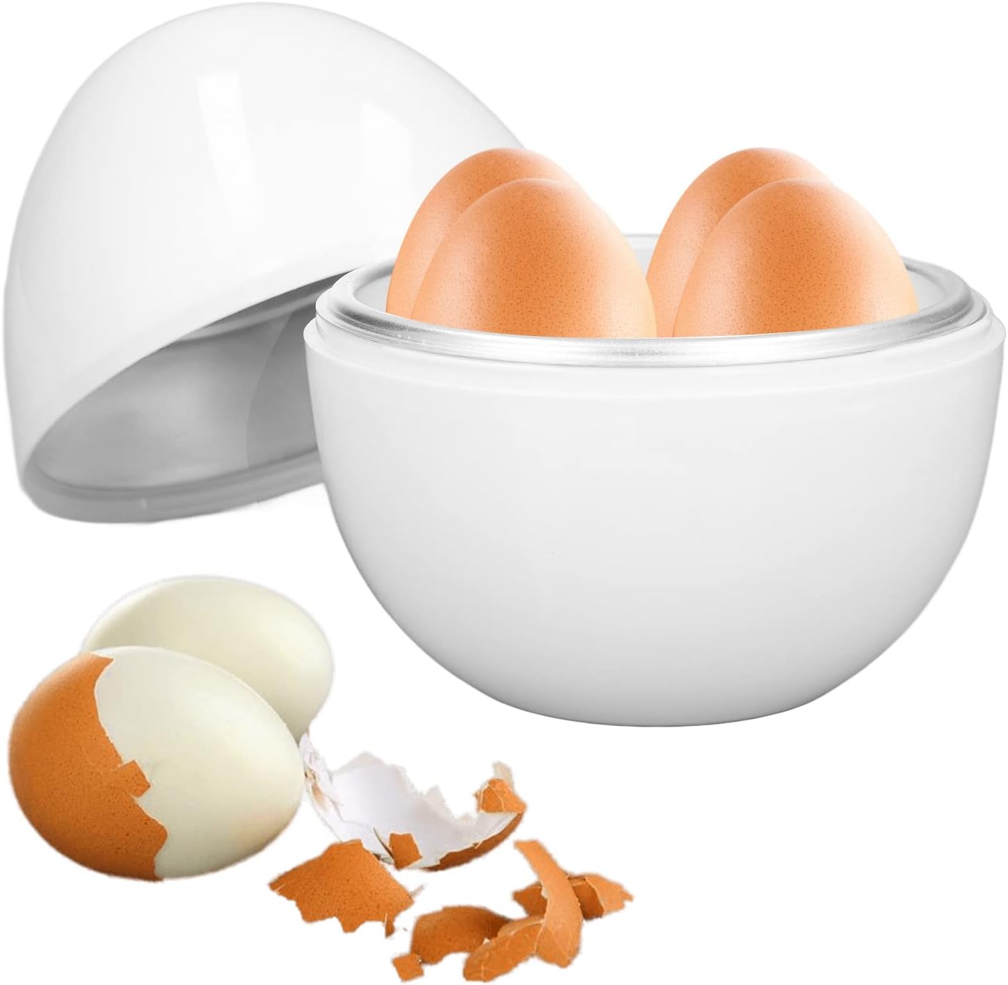 Microwave Egg Cooker, 4 Cavities Egg Cooker for Microwave Egg Boiler with Lid for Hard Boiled Eggs Microwavable Egg Poacher Cooking Kitchen Tools