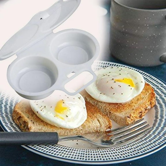 Microwave Egg Cooker Microwave Egg Cooker Plastic Steamer Dual-Compartment Poached Egg Maker Non-Stick Breakfast Maker 2-In-1 Device Poached Egg Maker