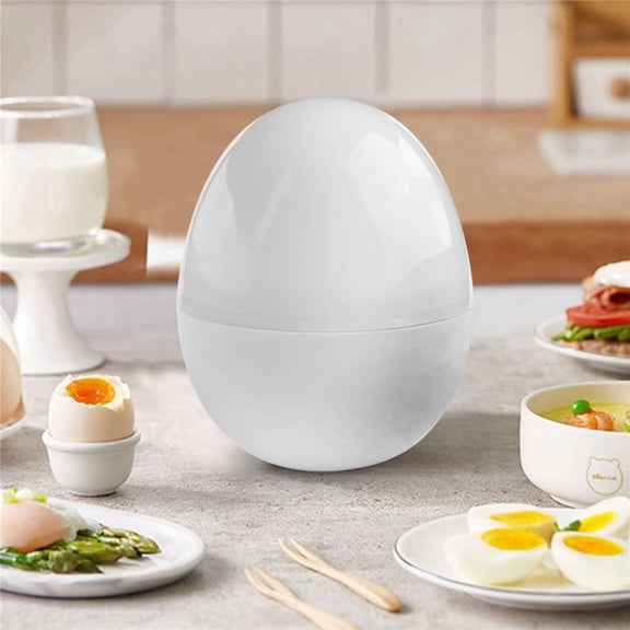 Microwave Egg Cooker Pod, 4-Egg Capacity Egg Steamer & Boiler, Easy-Peel Hard Or Soft Boiled Eggs In 8 Minutes, BPA-Free Dishwasher Safe Kitchen Gadget (White)