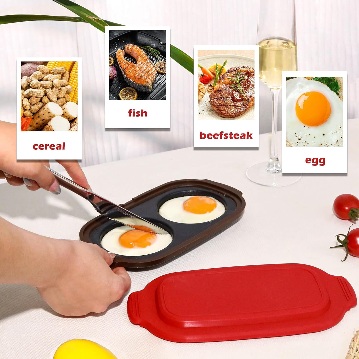 Microwave Egg Cooker for 2 Eggs, Dishwasher-Safe & BPA-Free, Portable Breakfast Maker for Home, Travel, Gifts