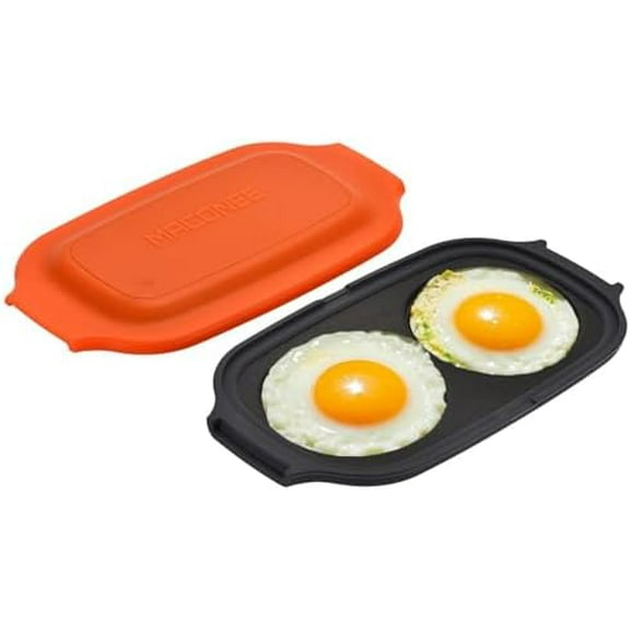 Microwave Egg Fryer | Cooker & Poacher for Breakfast Sandwiches | Maker for 2 Eggs | Dishwasher-Safe & BPA-free