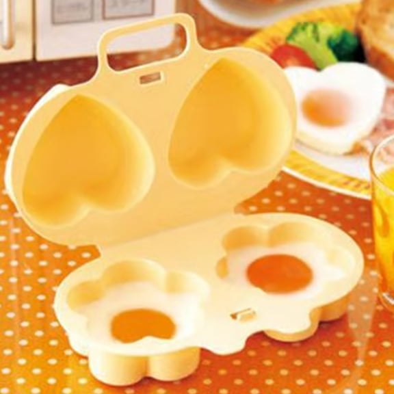 Microwave Egg Fryer and Poacher Maker, for Breakfast Sandwiches Eggwich and McMuffin, 2-Egg Capacity, Dishwasher-Safe BPA-Free Kitchen Gadget(A)