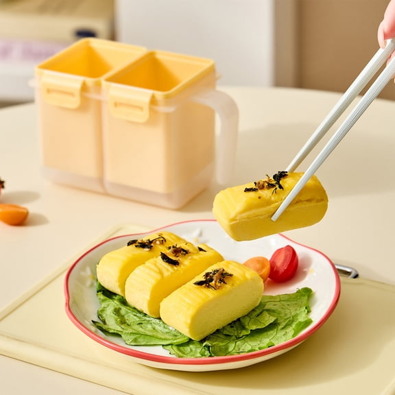 Microwave Egg Omelette Maker 2 Compartment Nonstick Plastic Tamagoyaki Mold for Breakfast Lunch Kitchen Gadget