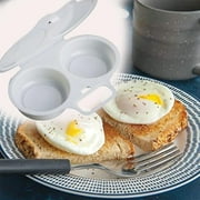 Microwave Egg Poacher, 2 Cavity Edible Silicone Drain Egg Boiler Set, Double Egg Cups For Boiled Eggs, Egg Maker Poached Egg Cooker Steamer Kitchen Cooking Gadget Tools