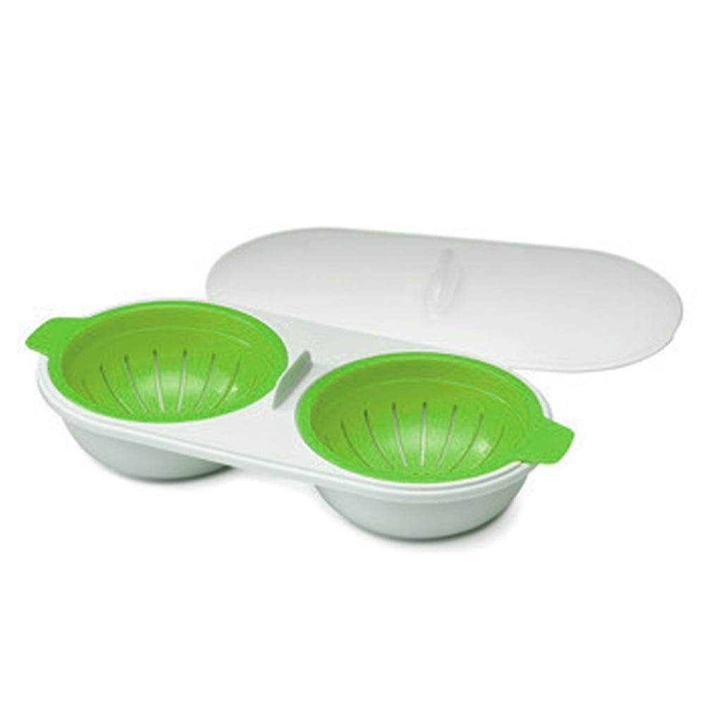 Microwave Egg Poacher, Double Cup Egg Boiler,2Cavity Edible Silicone