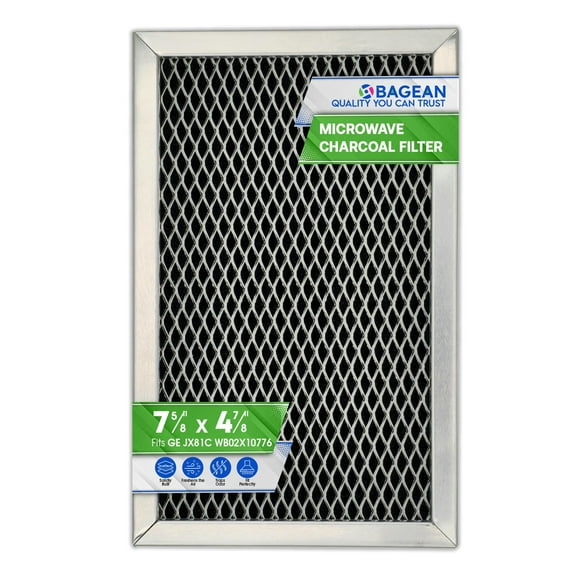 Microwave Filter Replacement 7.68" x 4.85" JX81C WB02X10776 GE Microwave Charcoal Filter - Also Fit LG Kenmore Carbon Filter - Freshens and Filters Kitchen Air in the Range Oven Vent Fan (1-Pack)