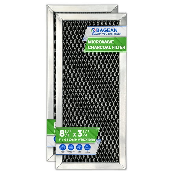 Microwave Filter Replacement 8.67" x 3.95" for JX81H WB02X10956 GE Microwave Charcoal Filter - Fits Samsung Carbon Filter - Freshens and Filters Air in Over-the-RangeFan (2-Pack)