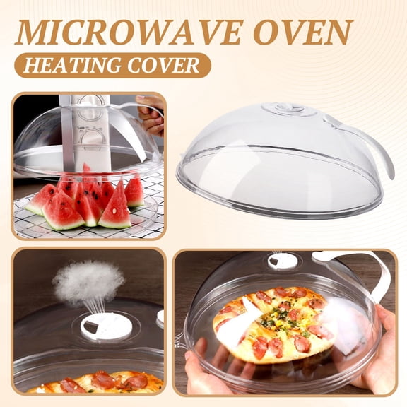 Microwave Food Cover Splatter Guard - Clear Microwave Plate Cover With Handle, Heat-Resistant Microwave Splatter Lid For Reheating, Microwave Safe Cover For Bowls, Plates, And