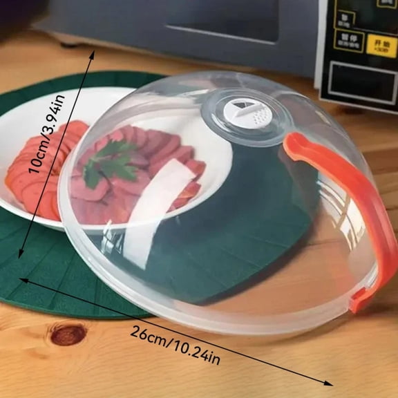 Microwave Food Splash Guard High Temperature Resistant Food Heating Cover with Steam Hole and Handle Transparent Kitchen Cover