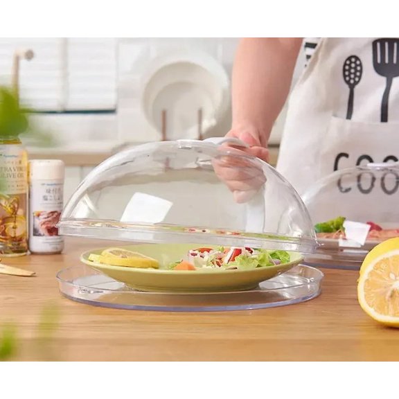 Microwave Food Splash Guard High Temperature Resistant Food Heating Cover with Steam Vent and Handle Transparent Plate Cover