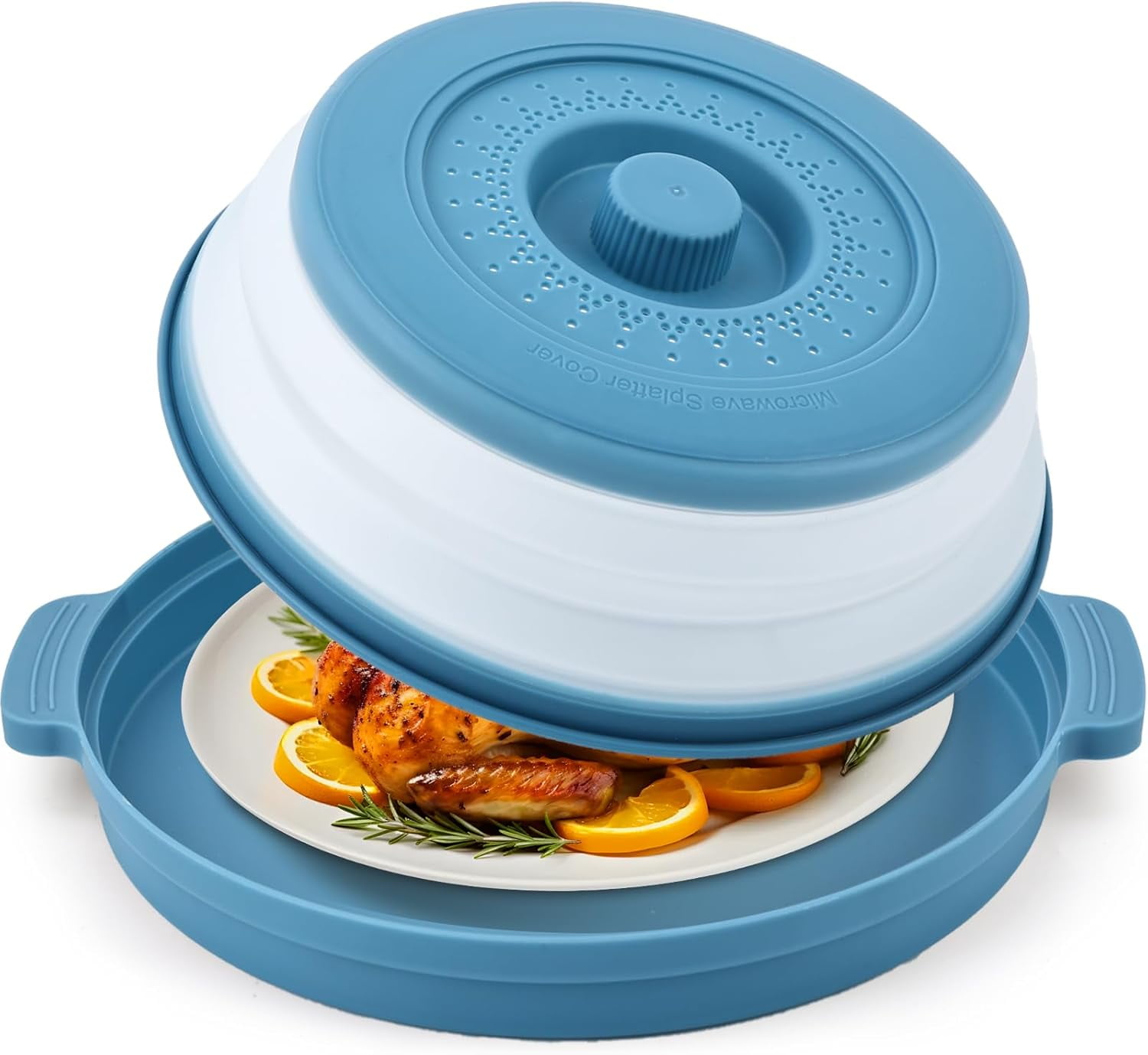 Microwave Food Splatter Cover & Base Mat,10.5 Inch Large Plastic ...