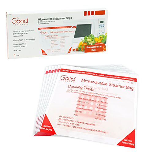 Microwave Food Steamer Bags Set of 6 Reusable Microwavable Cooking