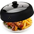 thumbnail image 1 of Microwave Glass Plate Cover for Food  Vented, Large 12 Inch, With Easy Grip Heat Resistant Silicone Handle, 1 of 7