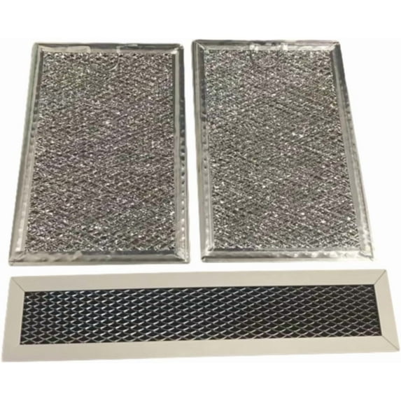 Microwave Grease&Charcoal Filter Set for Frigidaire FGMV176NTBA,FGMV176NTDA, FGMV176NTFA,FGMV176NTFC, FGMV176NTWA,FGMV17WNVDA