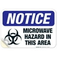 thumbnail image 1 of Microwave Hazard Area Sign, OSHA Notice Sign, 10x7 Vinyl Sticker, 1 of 1