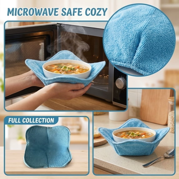 Microwave Heat Bowl Cover 7.48x3.54 Inches Reheating Food Pot Holder Polyester Anti-Scald Oven Mitt with Non-Slip Grip for Kitchen Cooking and Barbecue Protection