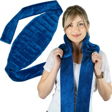 Microwave Heating Pad for Back Pain Relief with 71" Ties/Straps to Secure Anywhere - Moist Heating Pad Microwavable Heat Wrap for Neck  Shoulders, Cramps - Flaxseed Rice Heat Packs Hot Bag - Medium.