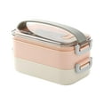 thumbnail image 1 of Microwave Lunch Box Japanese Wood Bento Box 2 Layer Container Storage New, 1 of 6
