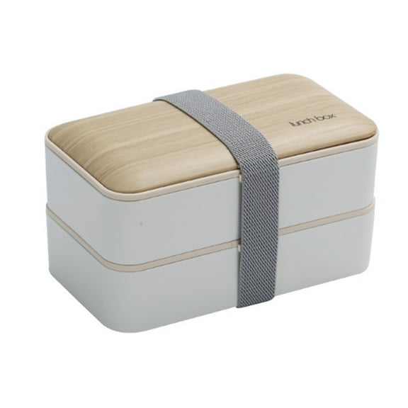 Microwave Lunch Box Japanese Wood Bento Box 2 Layer Container Storage New