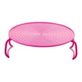 thumbnail image 1 of Microwave Multipurpose Tray Stand Rack Splatter Guard Carry Tray Stacking Shelf, Microwave Plate Stacker, Microwave Tray Rack, Oven Tray Rack, Steaming Rack with Legs, 1Pack(Pink,9.2x9.2x3.2"), 1 of 6