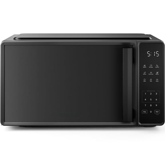 Microwave Oven 0.7 Cu. Ft., 700 Watts with 10 Power Levels, 6 Cooking Presets with One-Touch Express Cook, Eco Mode, Child Safety Lock, & Mute Button - Black