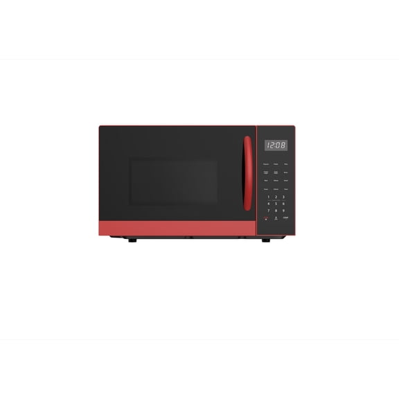 Microwave Oven, 900 Watts with 10 Power Levels, Red