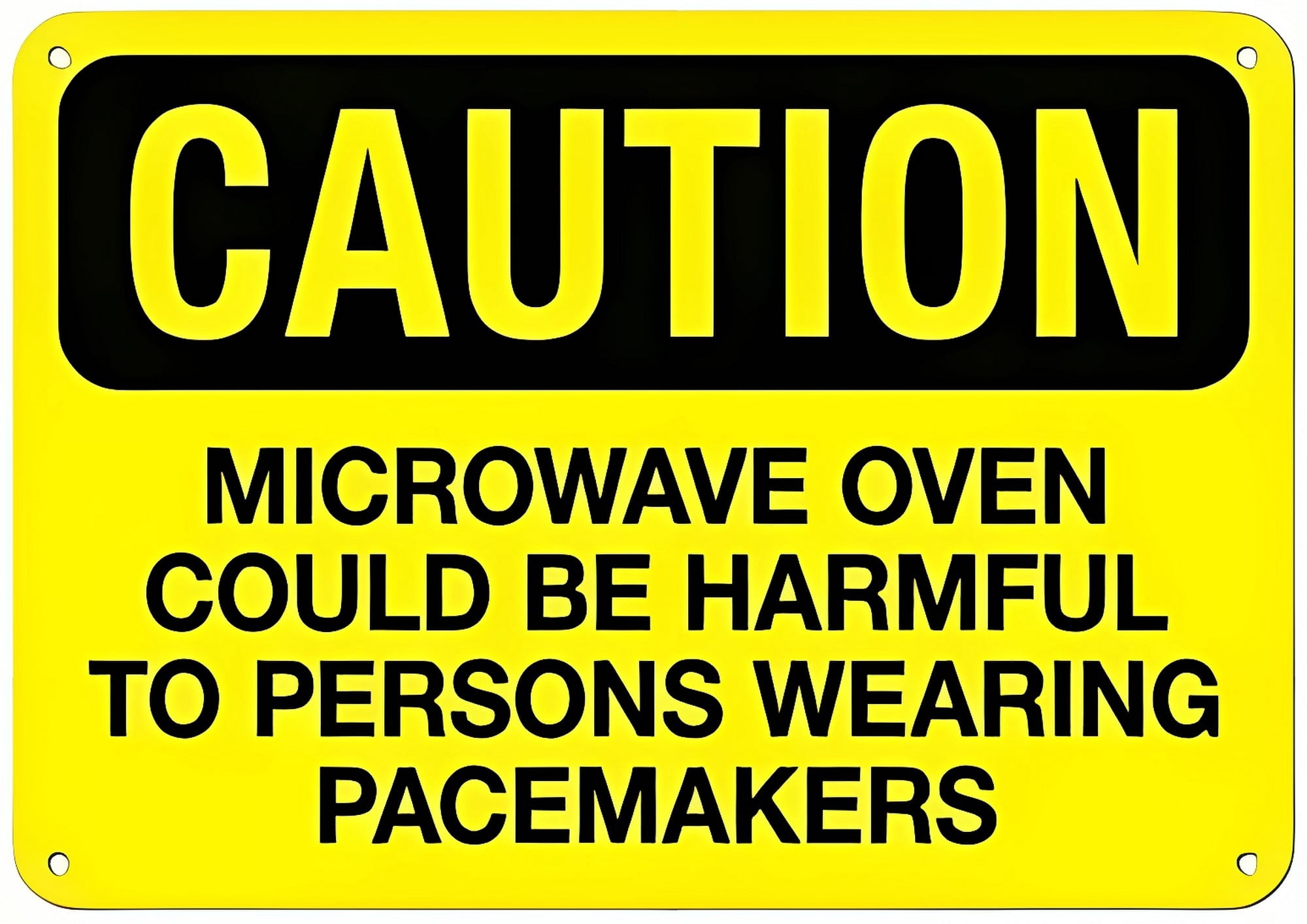 Microwave Oven Harmful to Pacemakers Sign NO.27637 - 12×8 Inches, Metal ...