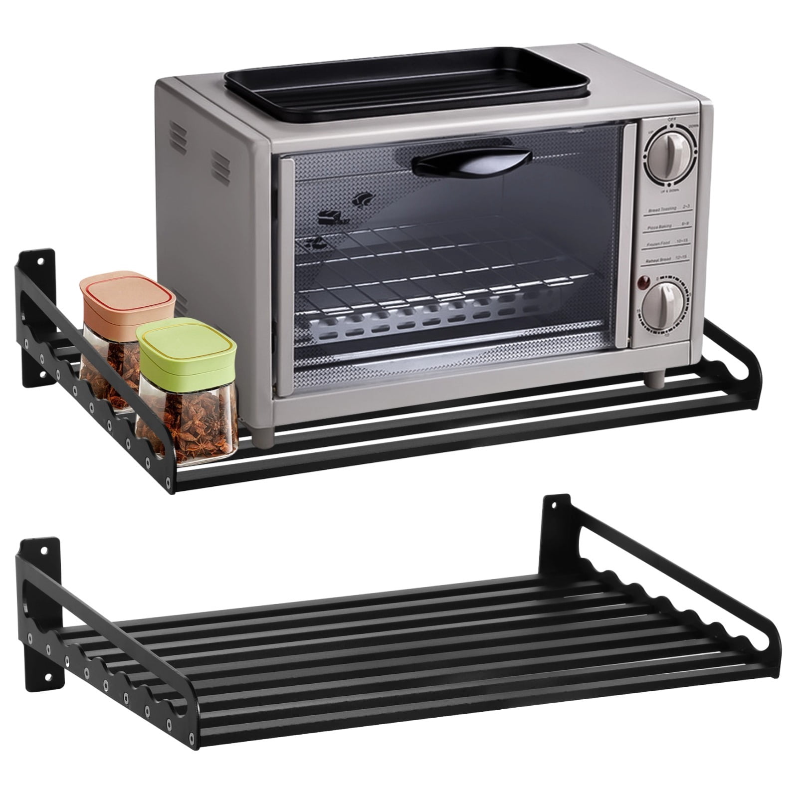 Microwave Oven Rack, 23.6 x 15.6 Inches Shelf Rack for Microwave Wall ...