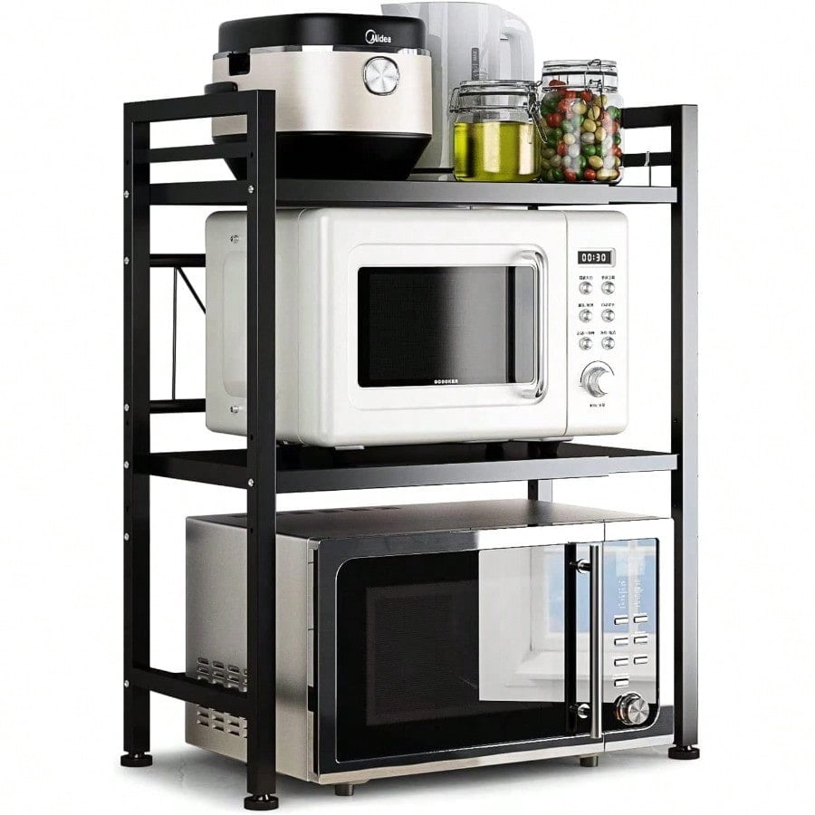Microwavable Rack Microwave Oven Rack Expandable Microwave Stand Countertop Kitchen ...