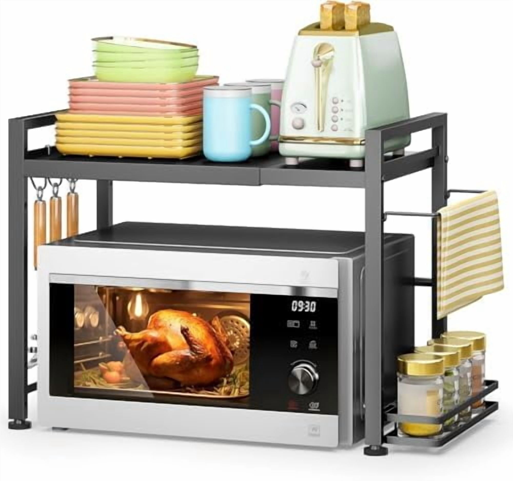 Microwavable Rack Microwave Oven Rack, Expandable Microwave Stand Countertop Kitchen ...